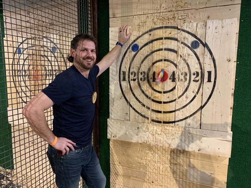 Participant hits the target